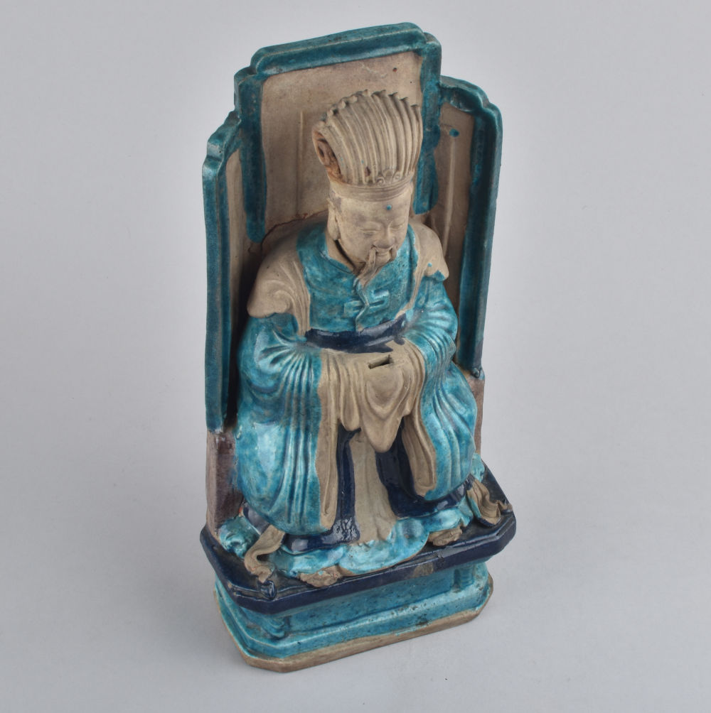 Porcelain decorated with turquoise and aubergine enamels on the biscuit Ming Dynasty (1368-1644), late 16th to early 17th c., China Porcelain decorated with turquoise and aubergine enamels on the biscuit Ming Dynasty (1368-1644), late 16th to early 17th c., China