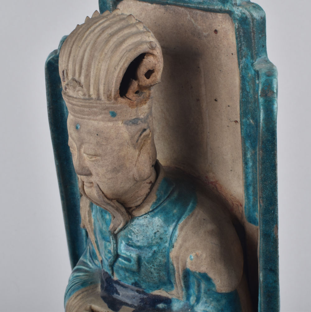 Porcelain decorated with turquoise and aubergine enamels on the biscuit Ming Dynasty (1368-1644), late 16th to early 17th c., China Porcelain decorated with turquoise and aubergine enamels on the biscuit Ming Dynasty (1368-1644), late 16th to early 17th c., China