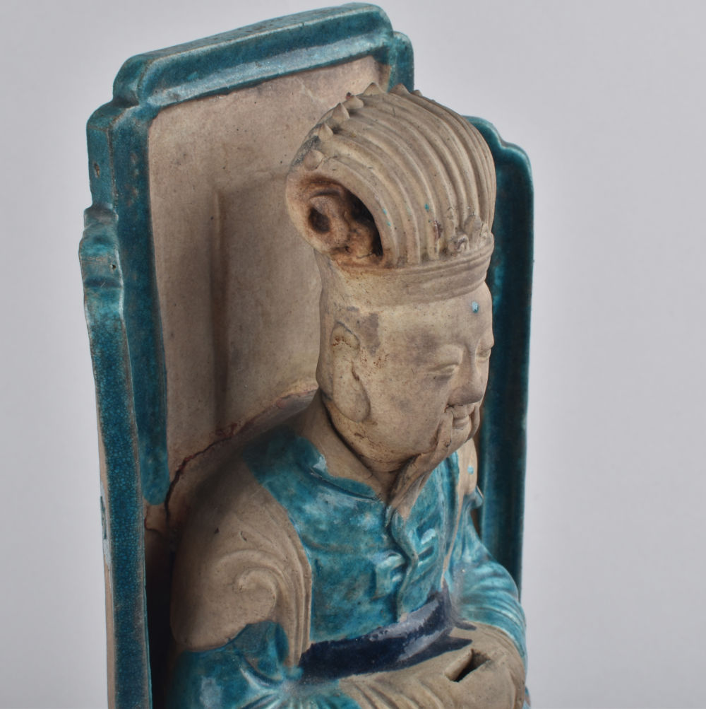 Porcelain decorated with turquoise and aubergine enamels on the biscuit Ming Dynasty (1368-1644), late 16th to early 17th c., China Porcelain decorated with turquoise and aubergine enamels on the biscuit Ming Dynasty (1368-1644), late 16th to early 17th c., China