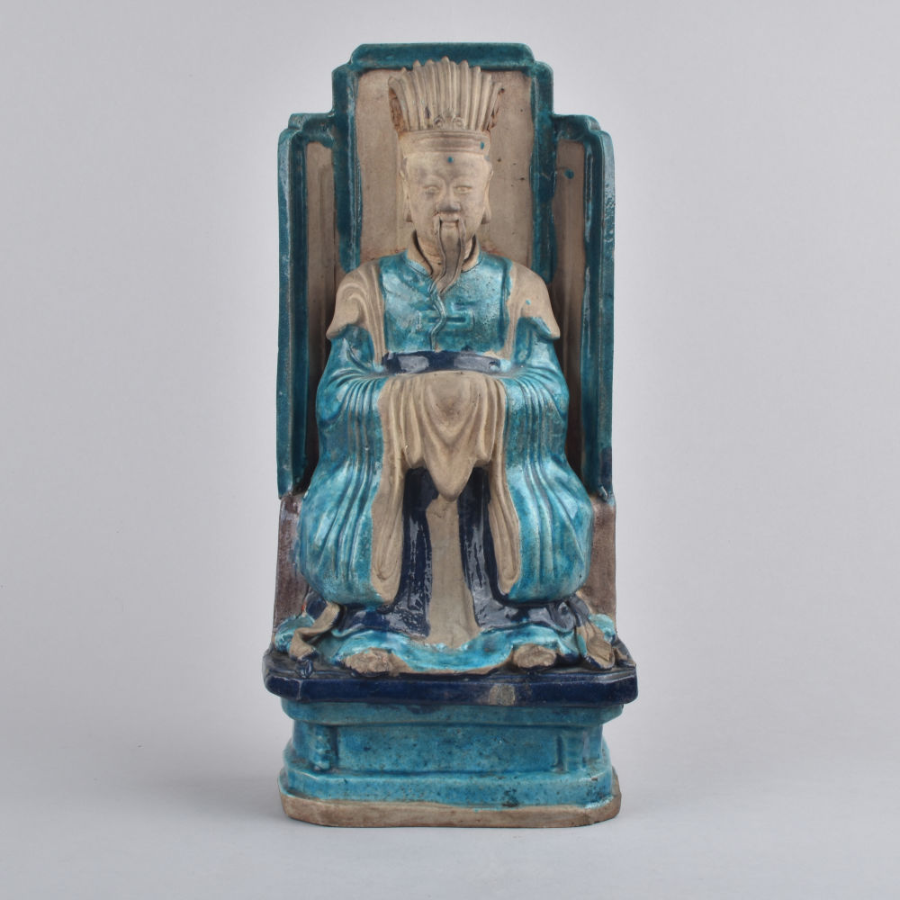 Porcelain decorated with turquoise and aubergine enamels on the biscuit Ming Dynasty (1368-1644), late 16th to early 17th c., China