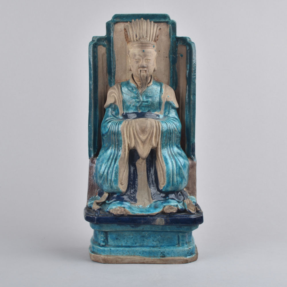 Porcelain decorated with turquoise and aubergine enamels on the biscuit Ming Dynasty (1368-1644), late 16th to early 17th c., China Porcelain decorated with turquoise and aubergine enamels on the biscuit Ming Dynasty (1368-1644), late 16th to early 17th c., China