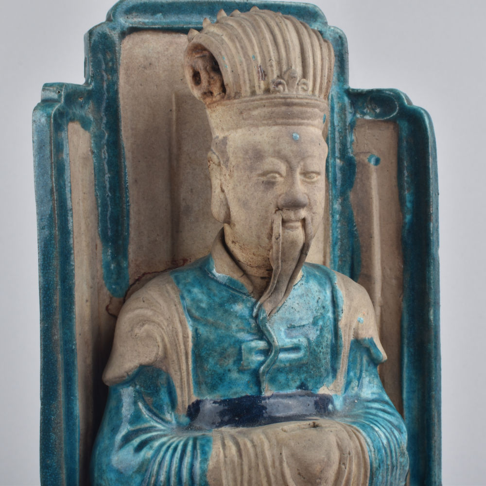 Porcelain decorated with turquoise and aubergine enamels on the biscuit Ming Dynasty (1368-1644), late 16th to early 17th c., China